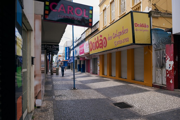 Medo de contágio pelo coronavírus influenciou fechamento do comércio em Franca (Foto G1/Reprodução)